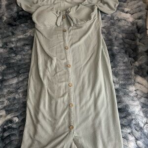 Mint Green Button-Down Dress